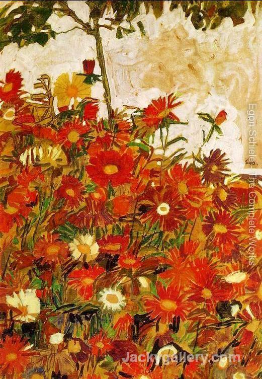 Field Of Flowers by Egon Schiele paintings reproduction